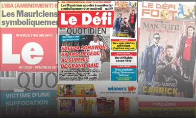 Voici la Une du Défi Quotidien de ce vendredi 26 Novembre 2021
