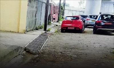 La rue menant vers la pagode du Caudan en très mauvais état