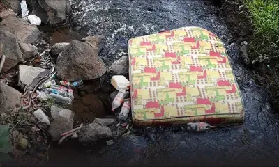 Buzz : un matelas abandonné dans une rivière