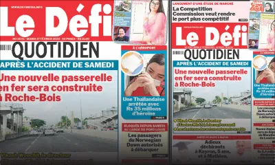 Voici la une du Défi Quotidien de ce Mardi 27 Février 2024