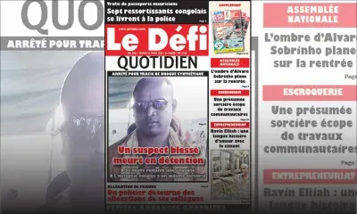 Voici la Une du Defi Quotidien de ce mardi 27 mars