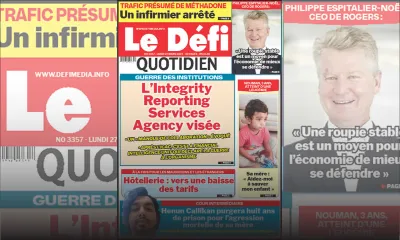 Voici la une du Défi Quotidien de ce Lundi 27 Mars 2023