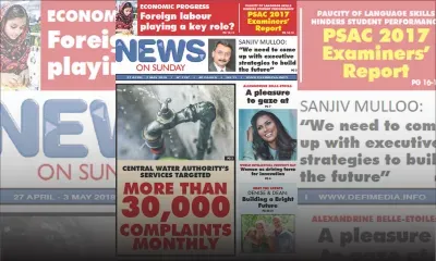 Voici la Une de News On Sunday de ce vendredi 27 avril