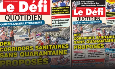Voici la Une du Defi Quotidien de ce mercredi 27 mai 2020