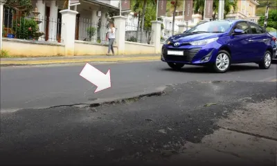 Rue Labourdonnais : un asphaltage qui s’affaisse