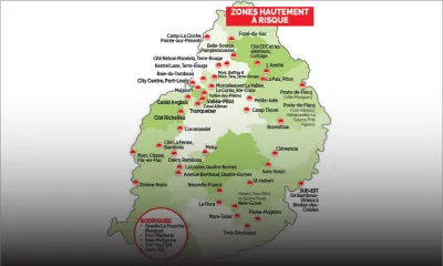Selon la Land Drainage Authority : 297 zones inondables et 48 endroits à haut risque répertoriés