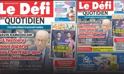 Voici la une du Défi Quotidien de ce Vendredi 27 Juin 2025