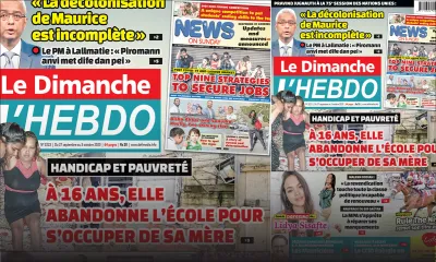 Voici la Une de Le Dimanche/L'Hebdo de ce dimanche 27 Septembre 2020
