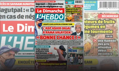 Voici la Une de Le Dimanche/L'Hebdo de ce dimanche 27 Novembre 2022