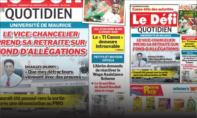 Voici la une du Défi Quotidien de ce vendredi 28 janvier 2022