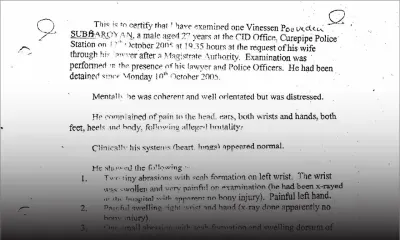 Selon deux rapports médicaux: Ramlogun et un autre suspect ont subi les mêmes tortures