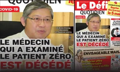 Voici la Une du Defi Quotidien de ce mardi 28 avril 2020