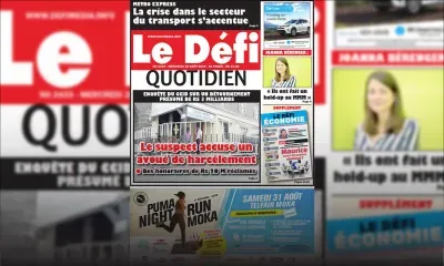 Voici la Une du Defi Quotidien de ce mercredi 28 août 2019