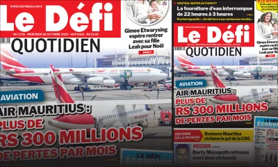 Voici la Une du Défi Quotidien de ce mercredi 28 octobre 2020
