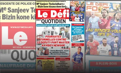 Voici la une du Défi Quotidien de ce vendredi 28 Octobre 2022