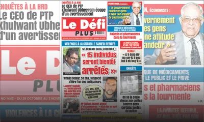 Voici la Une du Défi Plus de ce samedi 28 Octobre 2023