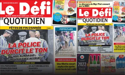 Voici la une du Défi Quotidien de ce mardi 28 décembre 2021