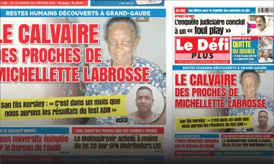 Voici la Une du Défi Plus de ce samedi 29 janvier 2022