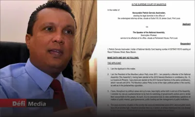 Rejet d’une question parlementaire :  Assirvaden saisit la Cour suprême