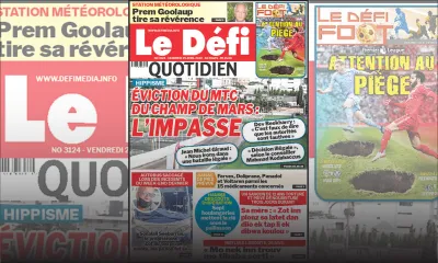 Voici la une du Défi Quotidien de ce vendredi 29 avril 2022
