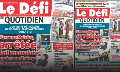 Voici la une du Défi Quotidien de ce Mardi 29 Avril 2025