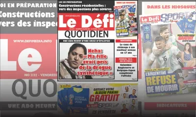 Voici la Une du Defi Quotidien de ce vendredi 29 juin 2018
