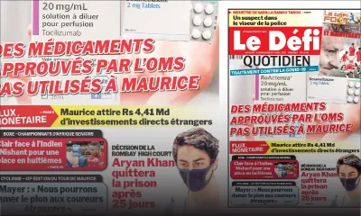 Voici la Une du Défi Quotidien de ce vendredi 29 Octobre 2021