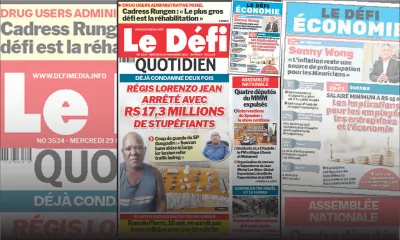 Voici la une du Défi Quotidien de ce Mercredi 29 Novembre 2023