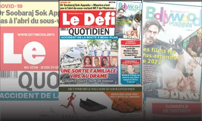 Voici la une du Défi Quotidien de ce jeudi 29 Décembre 2022