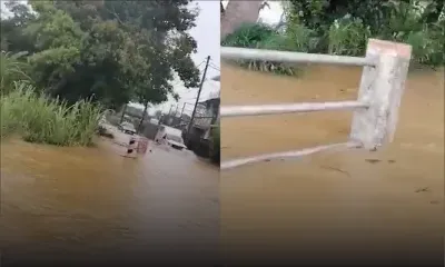 Fortes pluies : une rivière sort de son lit à Valetta