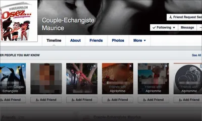 Sur la Toile: une page Facebook dédiée à des échangistes locaux