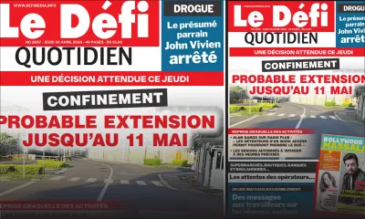 Voici la Une du Defi Quotidien de ce jeudi 30 avril 2020
