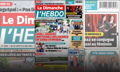 Voici la Une de Le Dimanche/L'Hebdo de ce Dimanche 30 Avril 2023