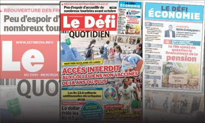 Voici la Une du Défi Quotidien de ce mercredi 30 juin 2021