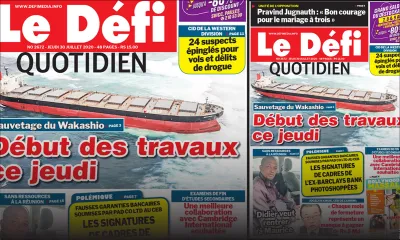 Voici la Une du Defi Quotidien de ce jeudi 30 juillet 2020