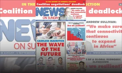 Voici la Une de News on Sunday de ce Vendredi 30 Août 2019