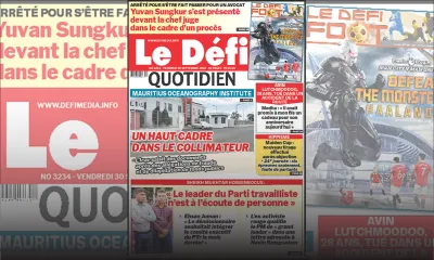 Voici la une du Défi Quotidien de ce vendredi 30 Septembre 2022