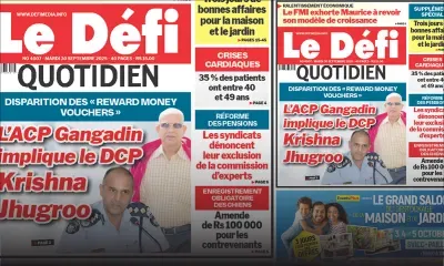 Voici la une du Défi Quotidien de ce Mardi 30 Septembre 2025