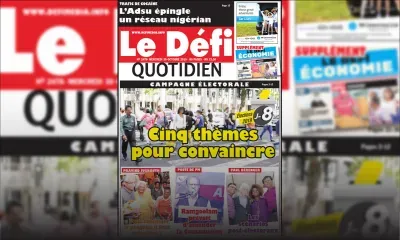 Voici la Une du Defi Quotidien de ce Mercredi 30 octobre 2019