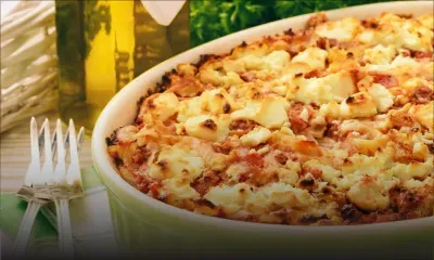 Gratin de macaronis aux petits légumes : pour six personnes