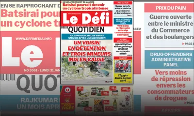 Voici la une du Défi Quotidien de ce lundi 31 janvier 2022
