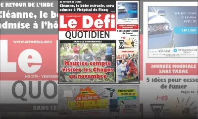 Voici la Une du Défi Quotidien de ce Vendredi 31 mai 2019