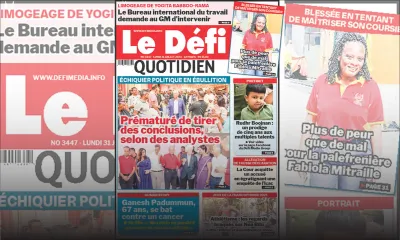 Voici la une du Défi Quotidien de ce Lundi 31 juillet 2023