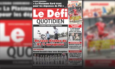 Voici la Une du Defi Quotidien de ce vendredi 31 août 2018
