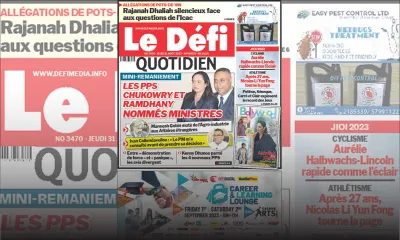 Voici la une du Défi Quotidien de ce Jeudi 31 Août 2023