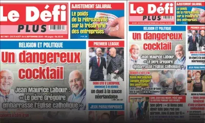 Voici la Une du Défi Plus de ce Samedi 31 Août 2024