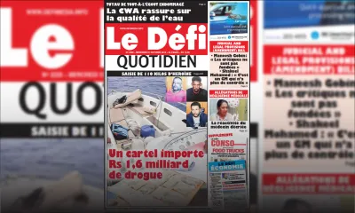 Voici la Une du Defi Quotidien de ce mercredi 31 Octobre 2018