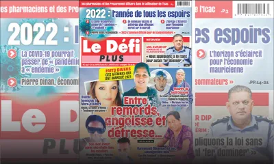 Voici la Une du Défi Plus de ce vendredi 31 décembre 2021