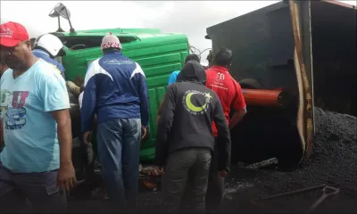 Rose-Belle : deux camions se renversent