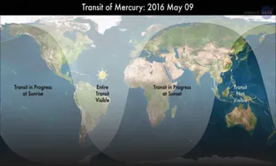 Astronomy event: Mercury transit across the sun